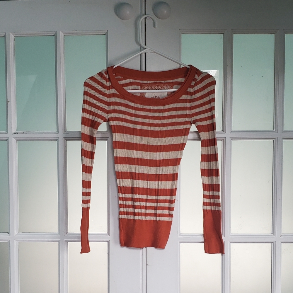 Orange/White Striped Sweater
